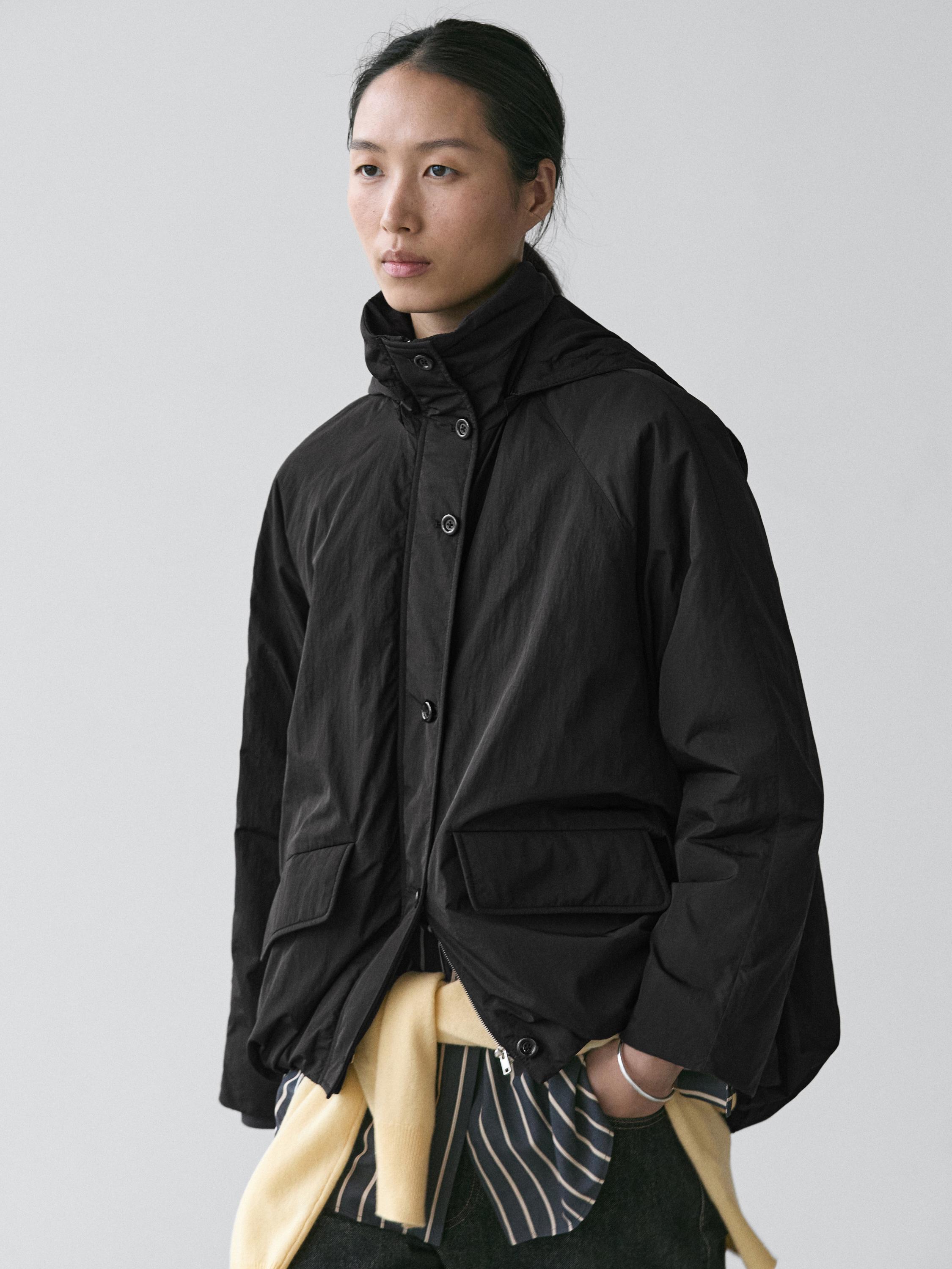 Long technical fabric parka