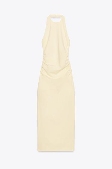 DRAPED HALTER DRESS - Yellow by Zara - Image 7