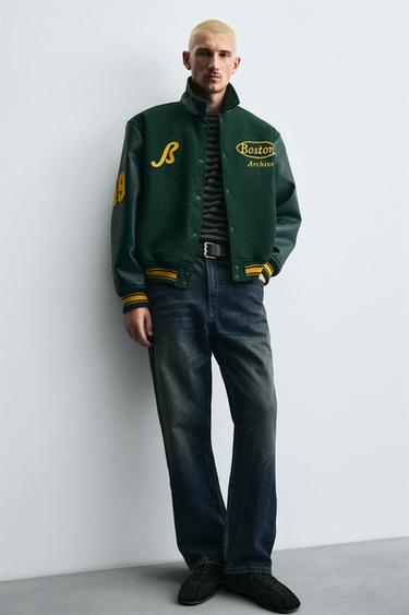 BLOUSON BOMBER EN MATIÈRES VARIÉES - Vert de Zara - Image 5