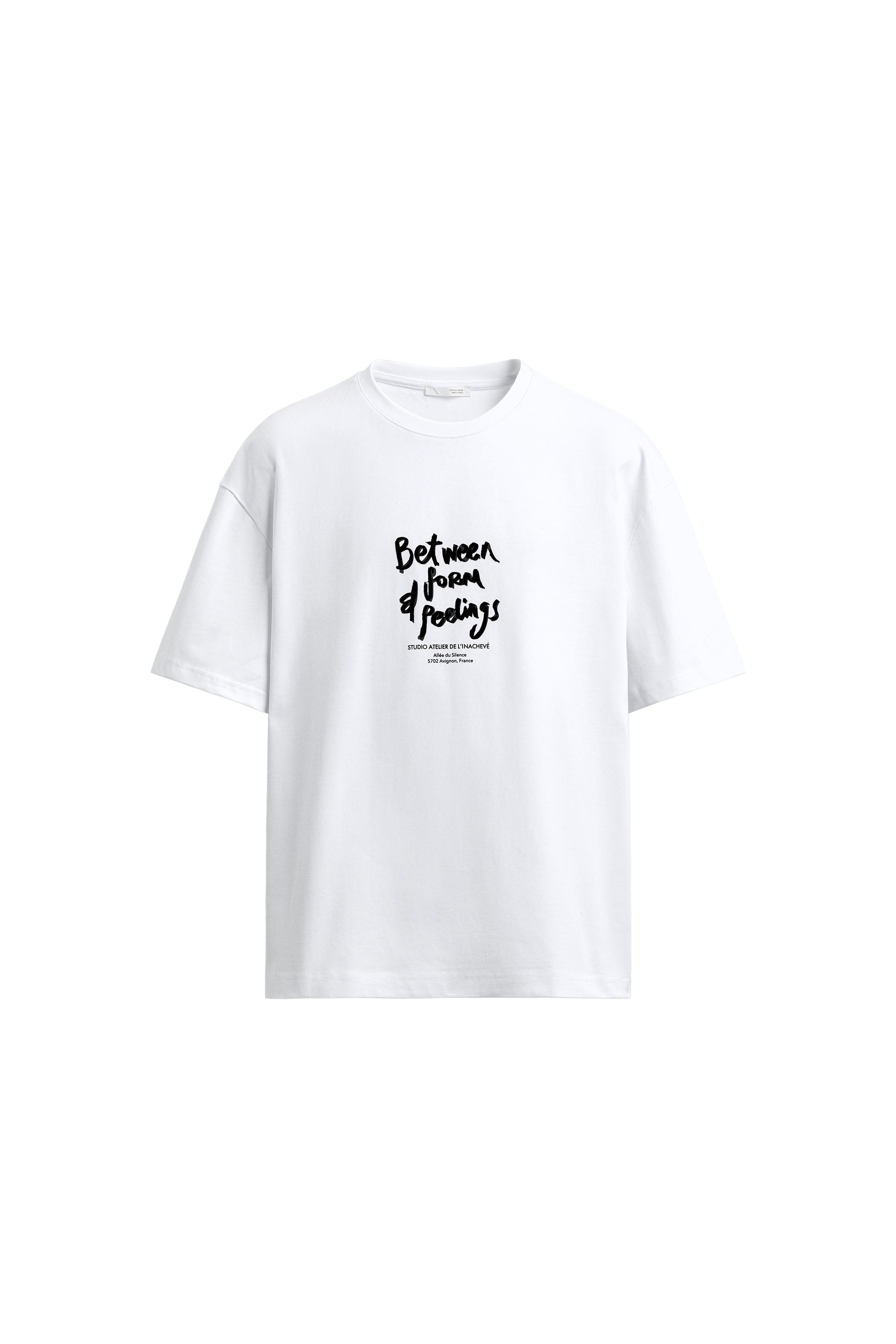 TEXTURED TEXT T-SHIRT - White | ZARA United States