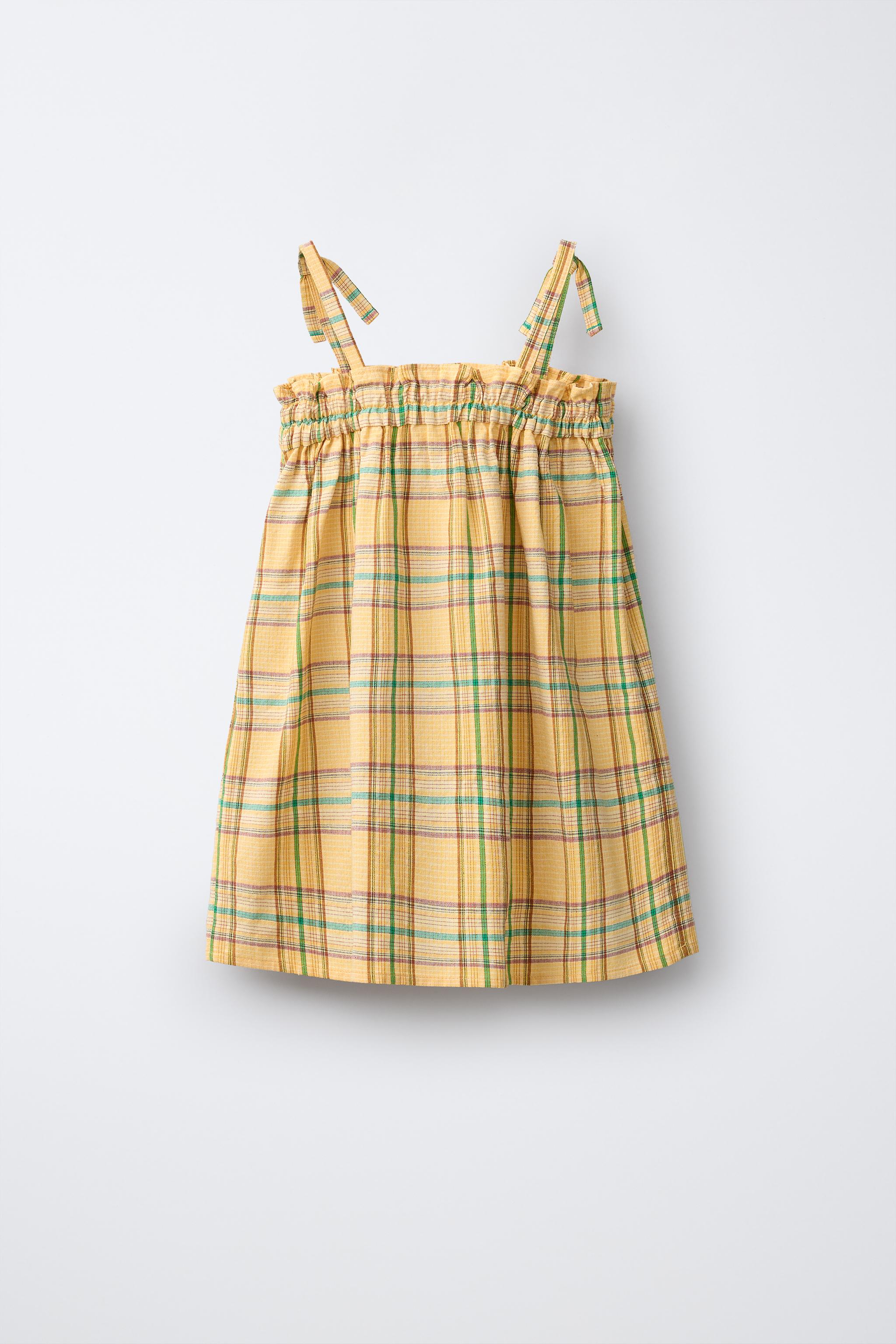 EMBROIDERED CHECK TEXTURED DRESS