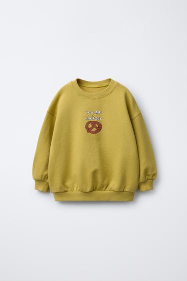 PRINTED SWEATSHIRT - Mid-yellow by Zara