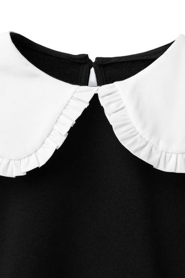 Zara PETER PAN COLLAR SWEATSHIRT - Black