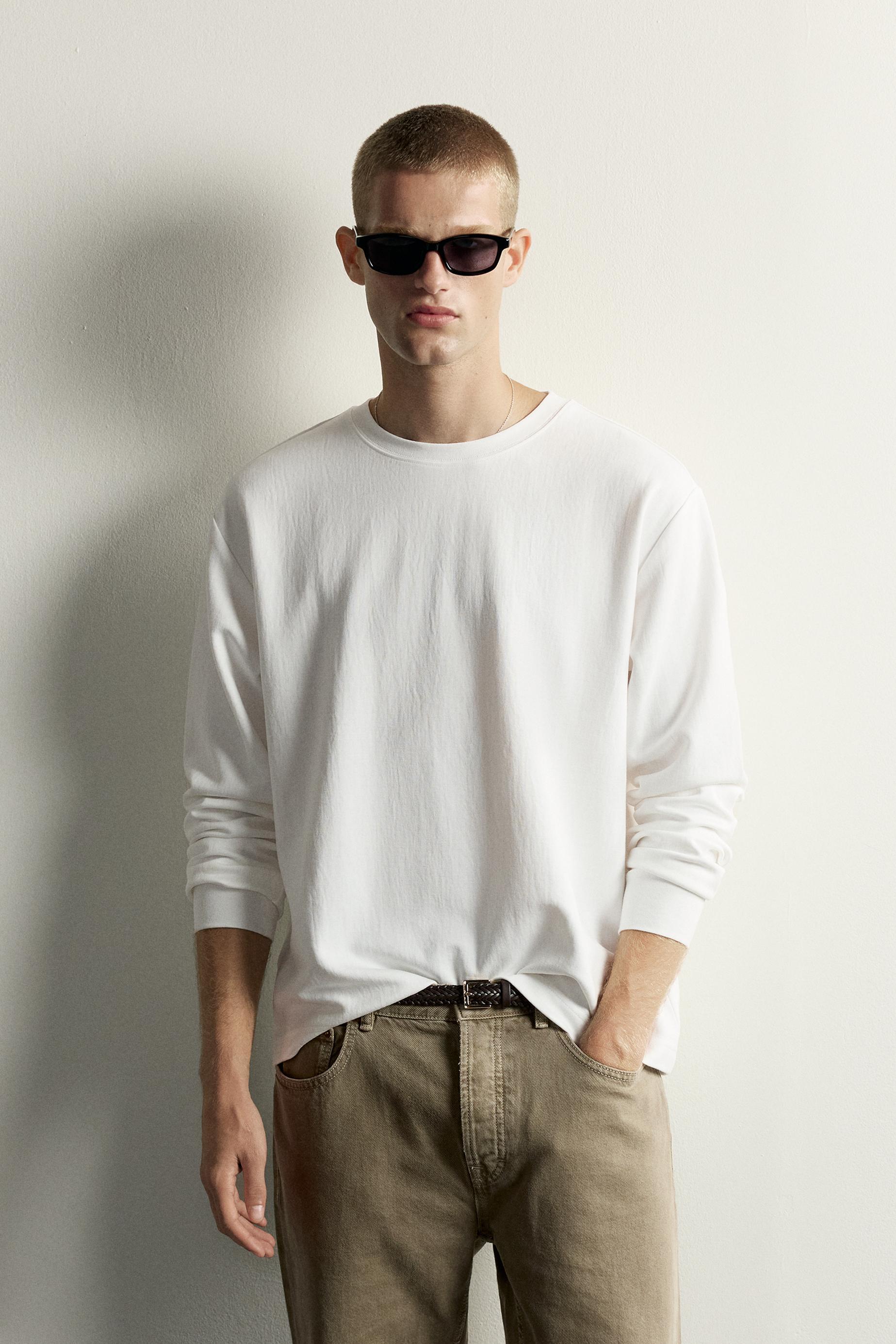 Zara RELAXED FIT DOKULU T-SHIRT görsel 2