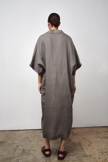 KAFTAN 100 % LIN ZW COLLECTION - Gris de Zara - Image 2