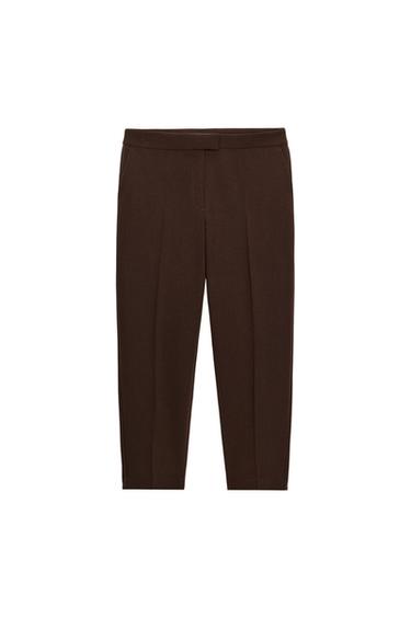 PANTALÓN SLIM TIRO ALTO - Marrón de Zara