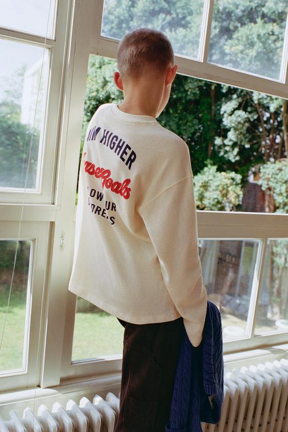 SLOGAN PRINT T-SHIRT - Oyster-white by Zara - Image 0