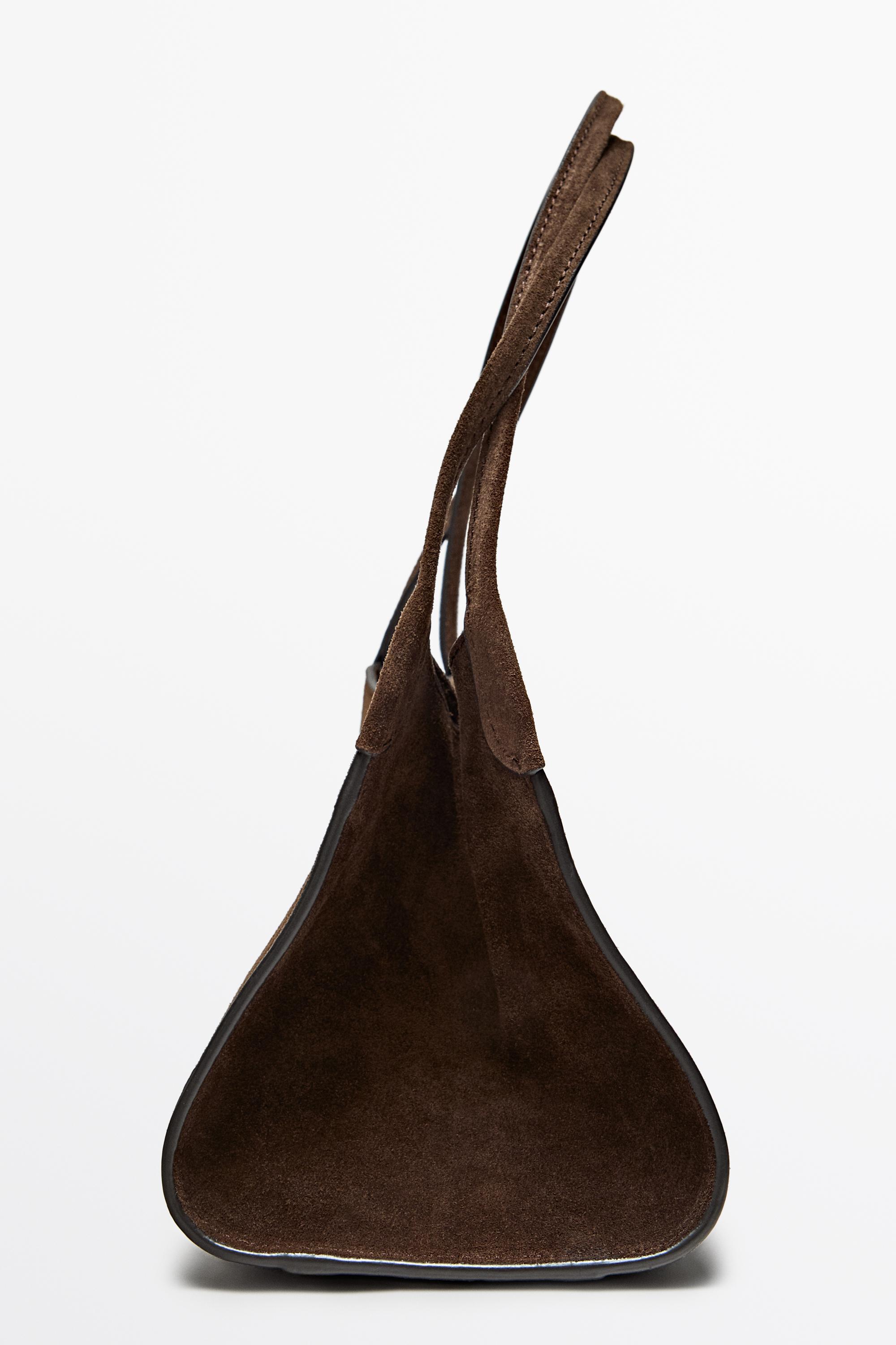 Mini sac cartable en croûte de cuir