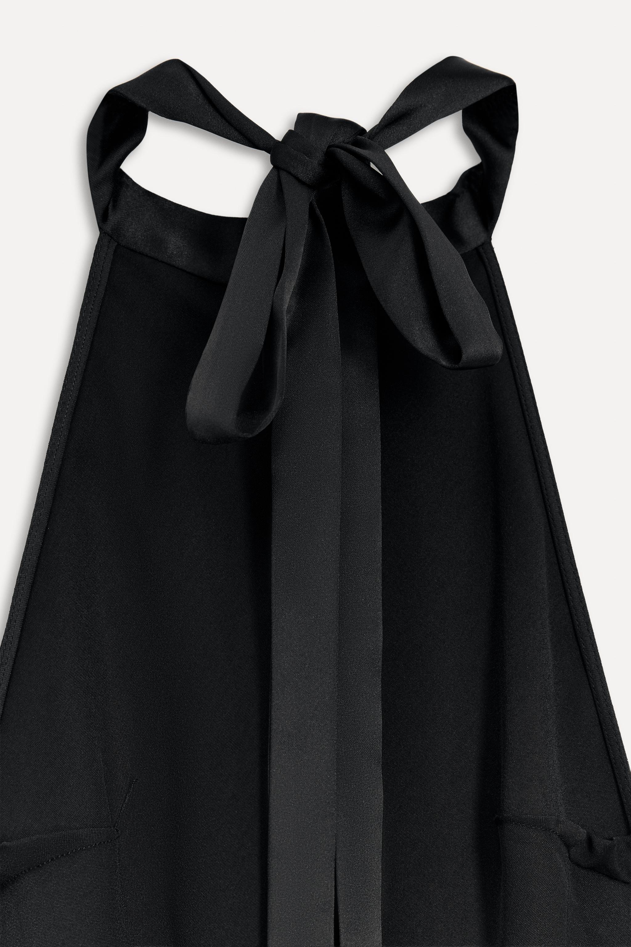 ZARA ホルターネック サテン ワンピース 50TH ANNIVERSARY ホルターネック サテン ワンピース 50TH ANNIVERSARY - ブラック