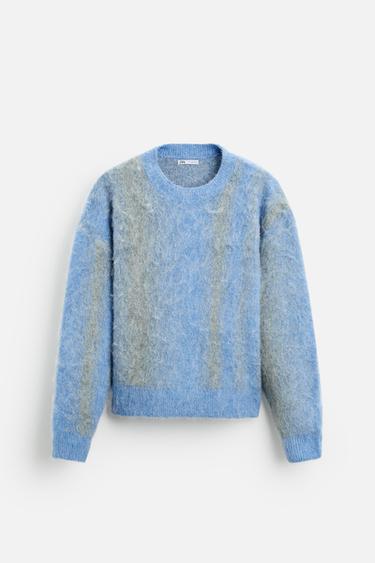 BRUSHED TEXTURE SWEATER - Blue by Zara
