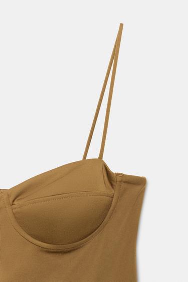 ROBE CORSET VOLUME - Vert huile de Zara - Image 9