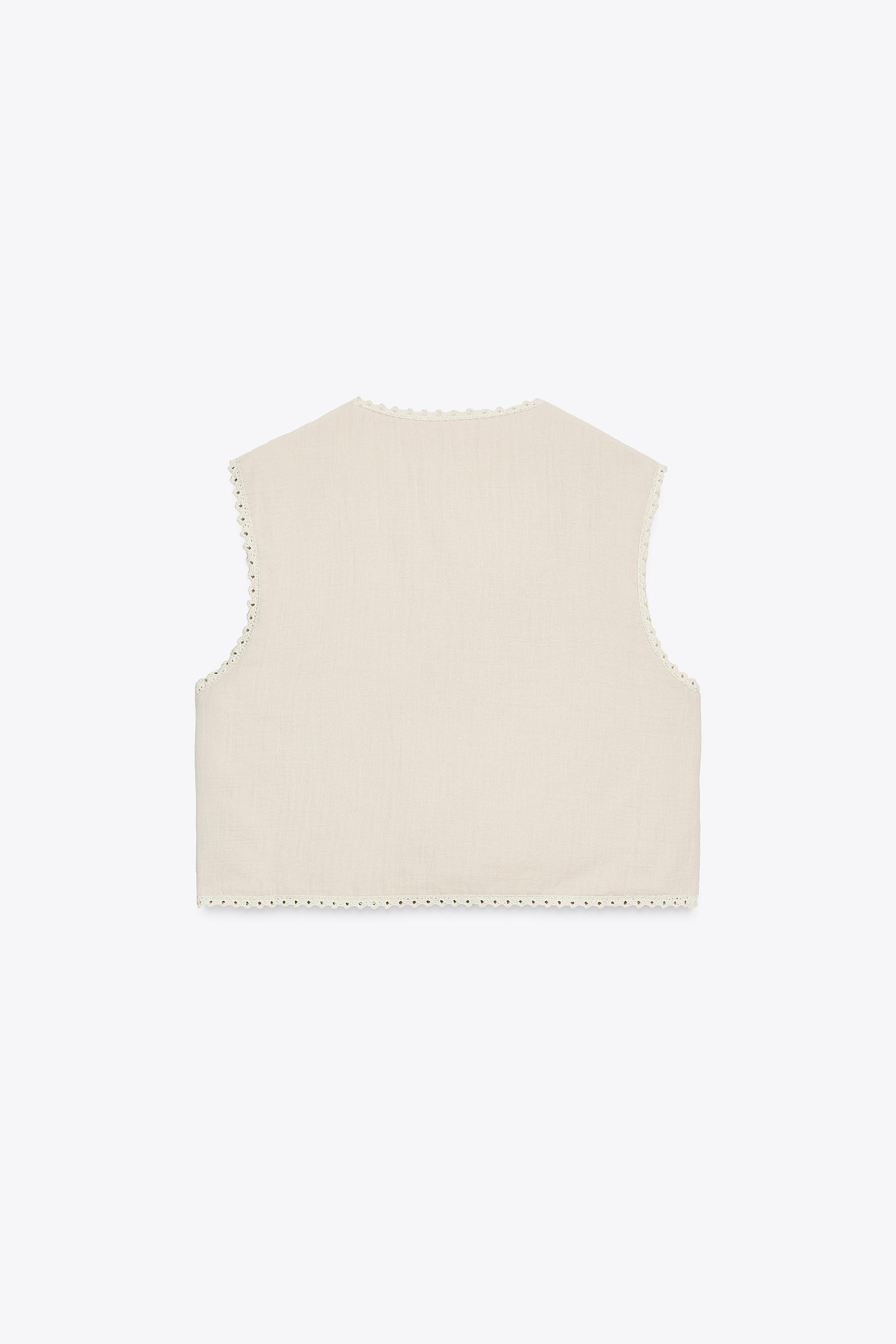 FLORAL EMBROIDERY COTTON VEST