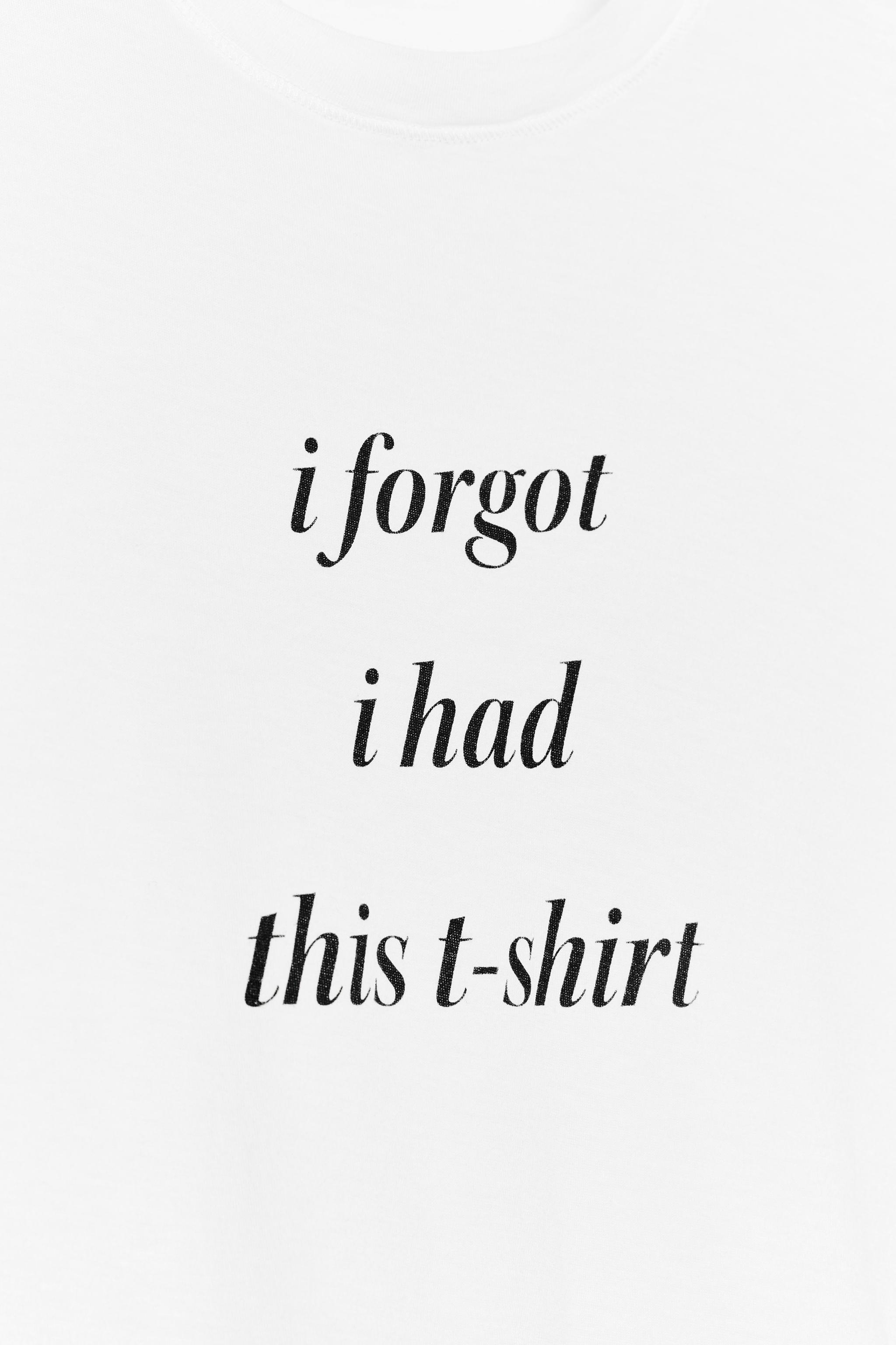 Женские футболки Zara FLUID TEXT T-SHIRT — фото 7