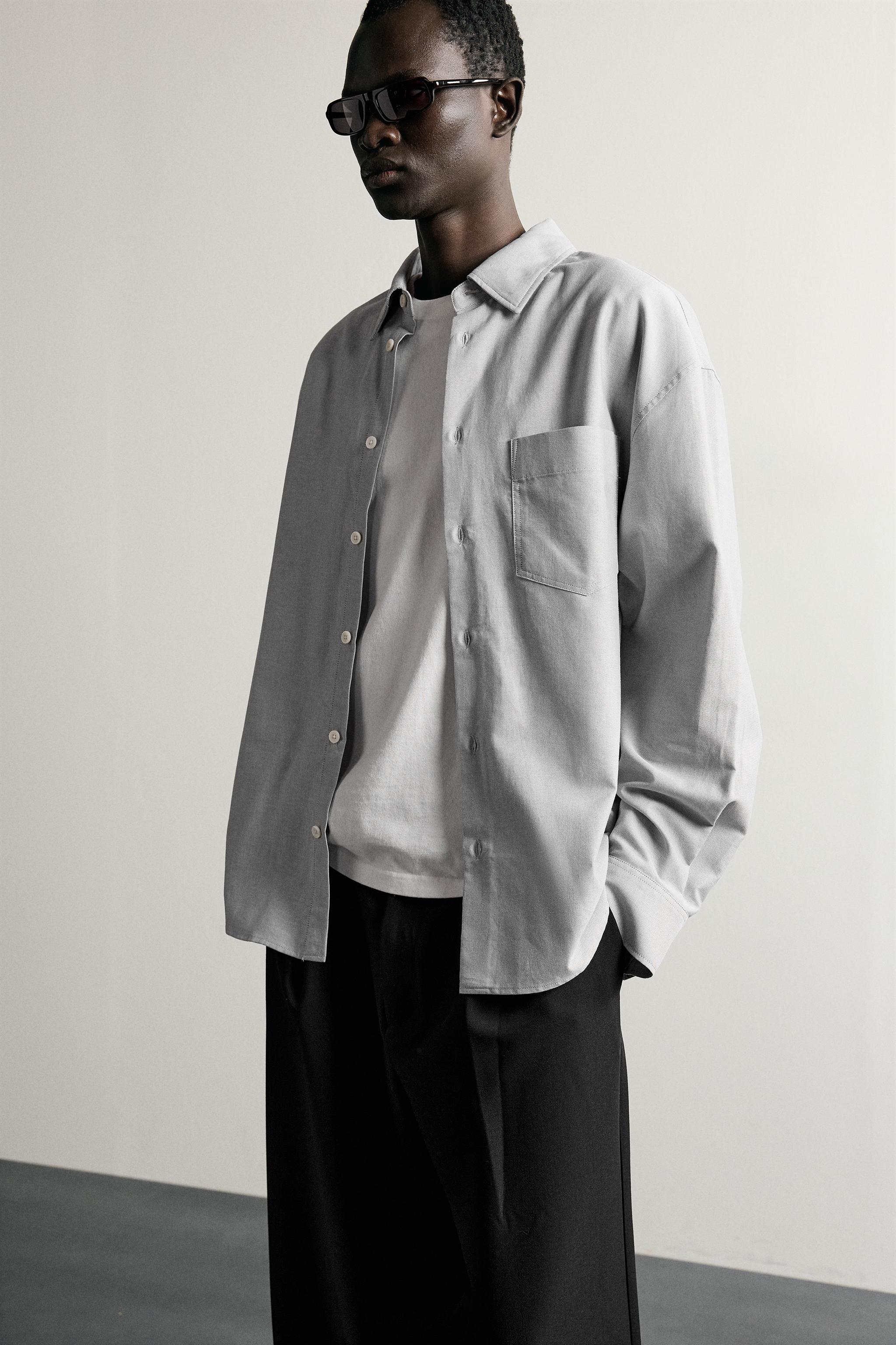 Zara CEPLİ OVERSIZE FIT GÖMLEK görsel 6