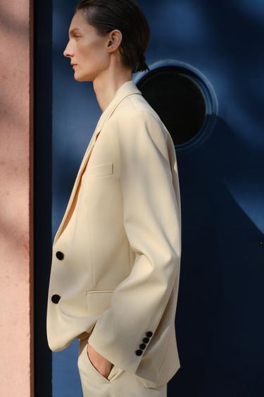 ZW COLLECTION BUTTON BLAZER - Vanilla by Zara