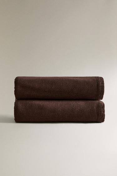 COLCHA LISA LINO - Marrón de Zara - Imagen 0