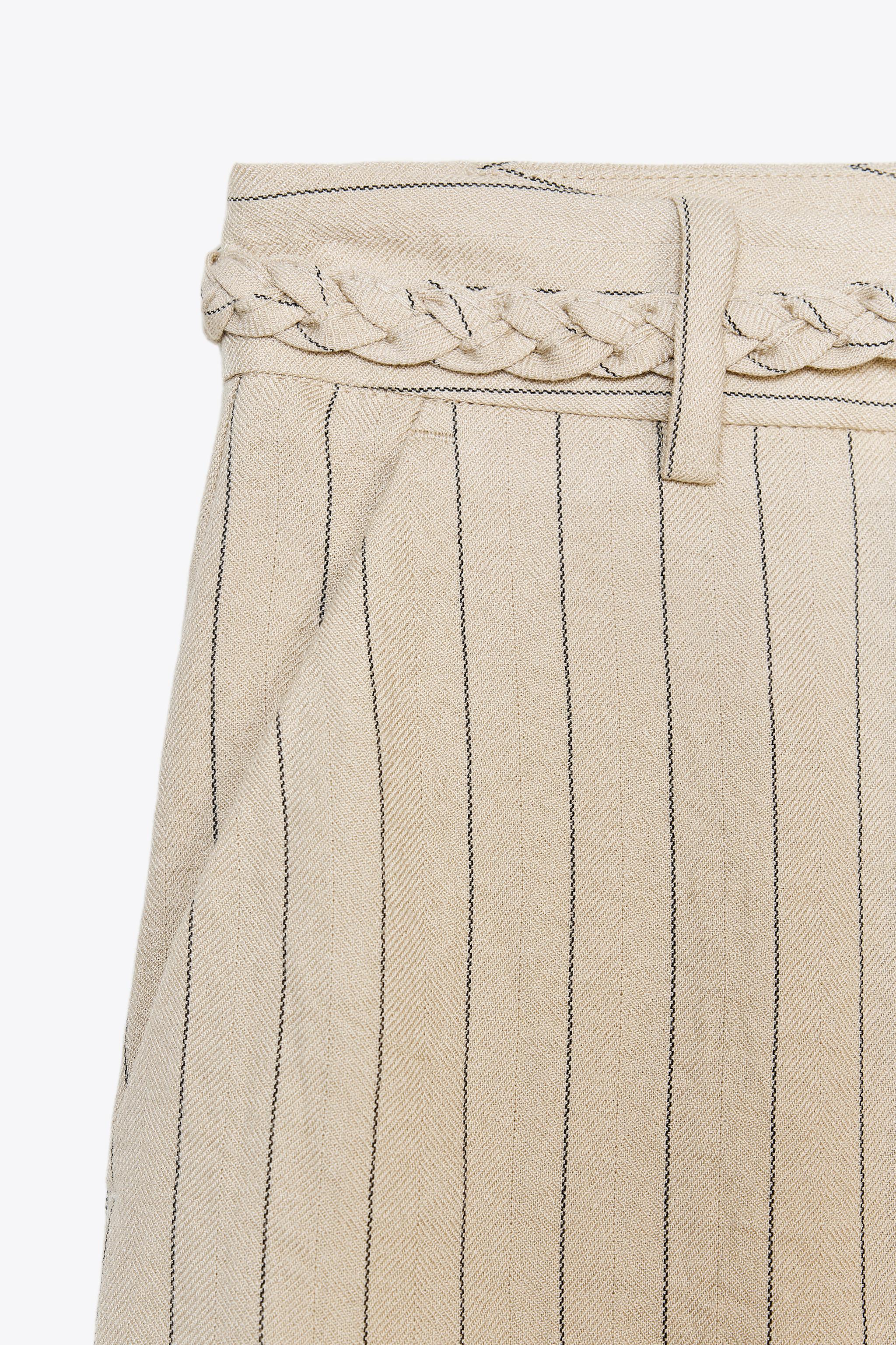 ZARA × MAISON SPECIAL ベルトストライプパンツ 新品タグ付き】ZARA ベルトつきストライプパンツ X MAISON