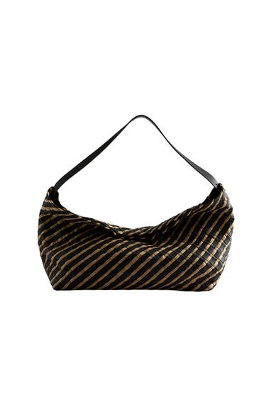 Zara ISPREPLETENA KOŽNA CLUTCH TORBA – Dvobojno