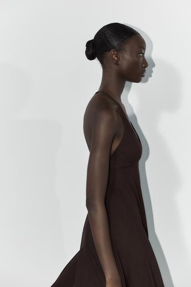 ASYMMETRIC TULLE DRESS - Chocolate by Zara - Image 2