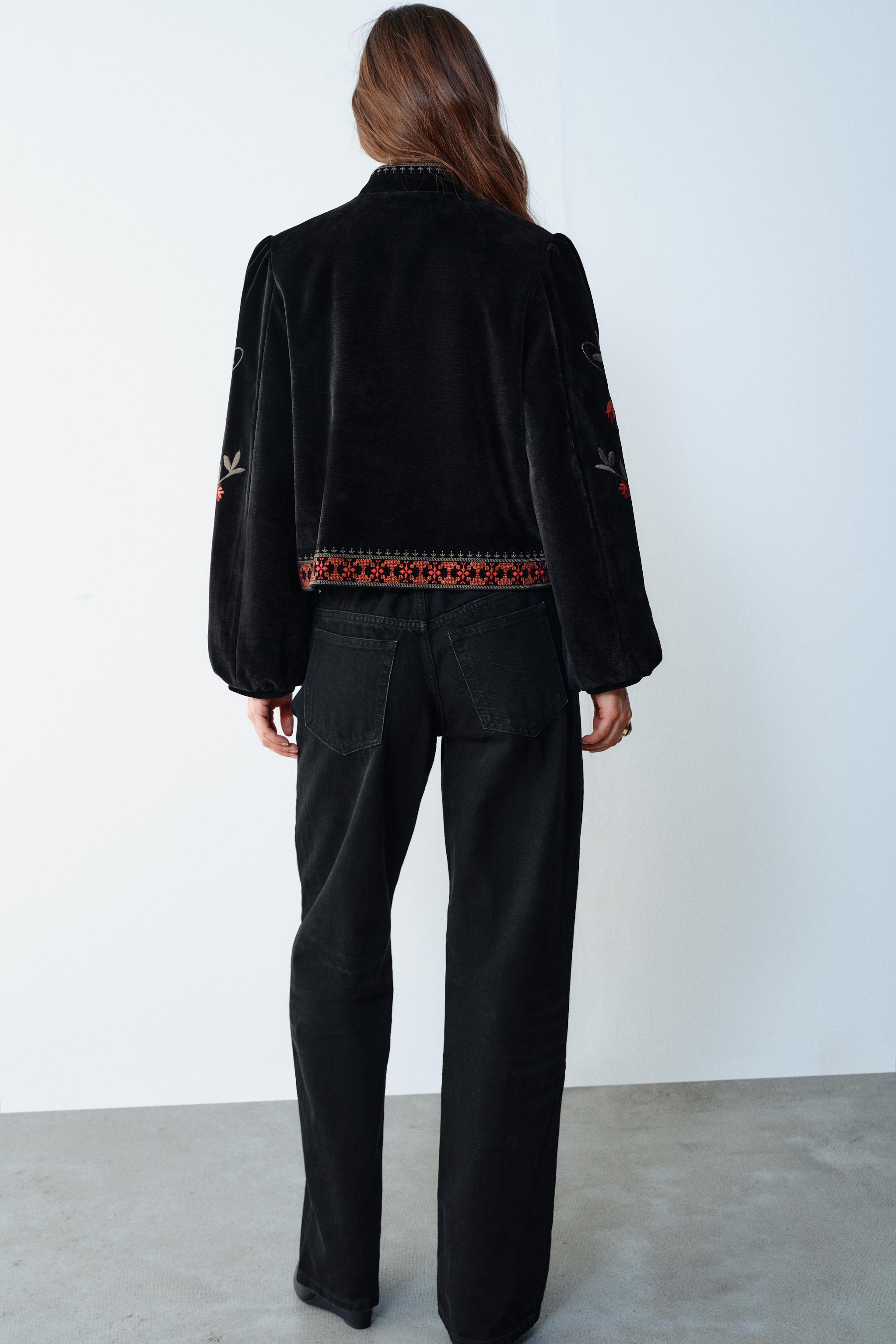 BLOUSON VELOURS BRODÉ