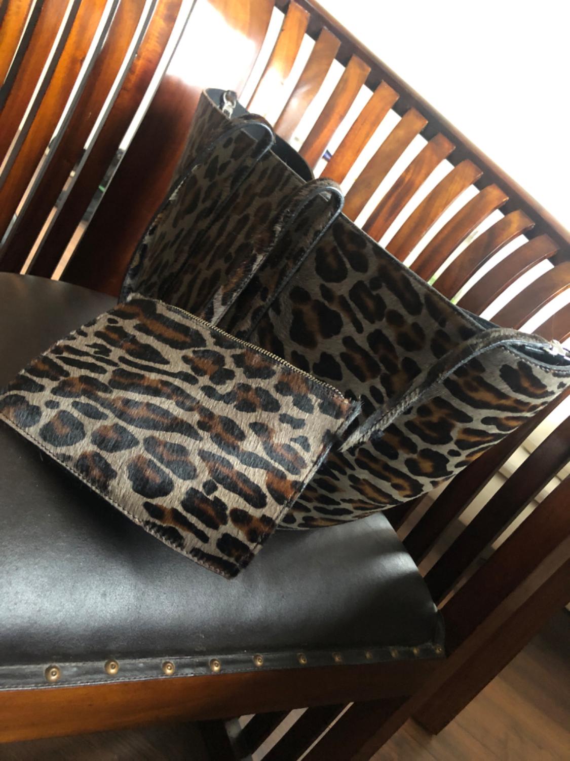 LEATHER ANIMAL PRINT SHOPPER BAG - Image 3