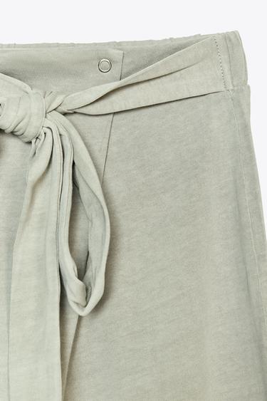 PANTALON PARÉO DÉLAVÉ - Vert gris de Zara - Image 6