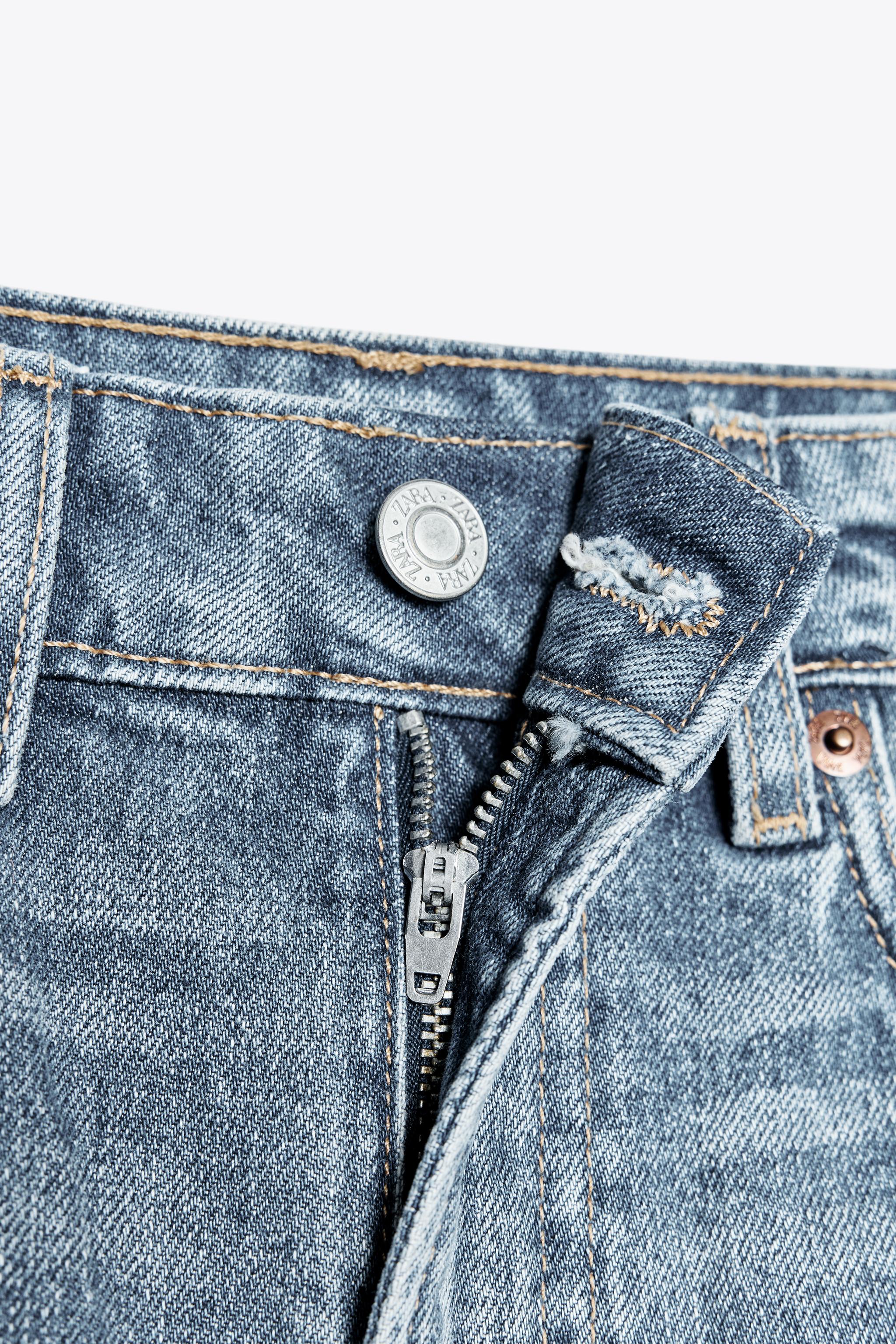 ハイウエストTRFマムフィットバミューダパンツ - ブルー | ZARA