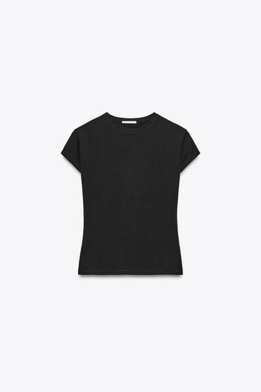 CAMISETA MANGA CORTA - Negro de Zara