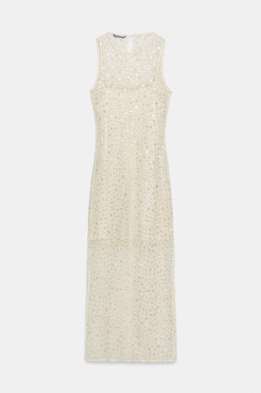 SEQUIN MIDI DRESS - Ecru by Zara - Image 7