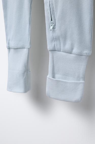 TWO-PACK OF STRIPE PRINT CONVERTIBLE FOOTED SLEEPSUITS - Green / Blue by Zara - Image 5