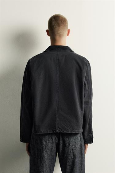 CORDUROY COLLAR POCKET JACKET — Black 2