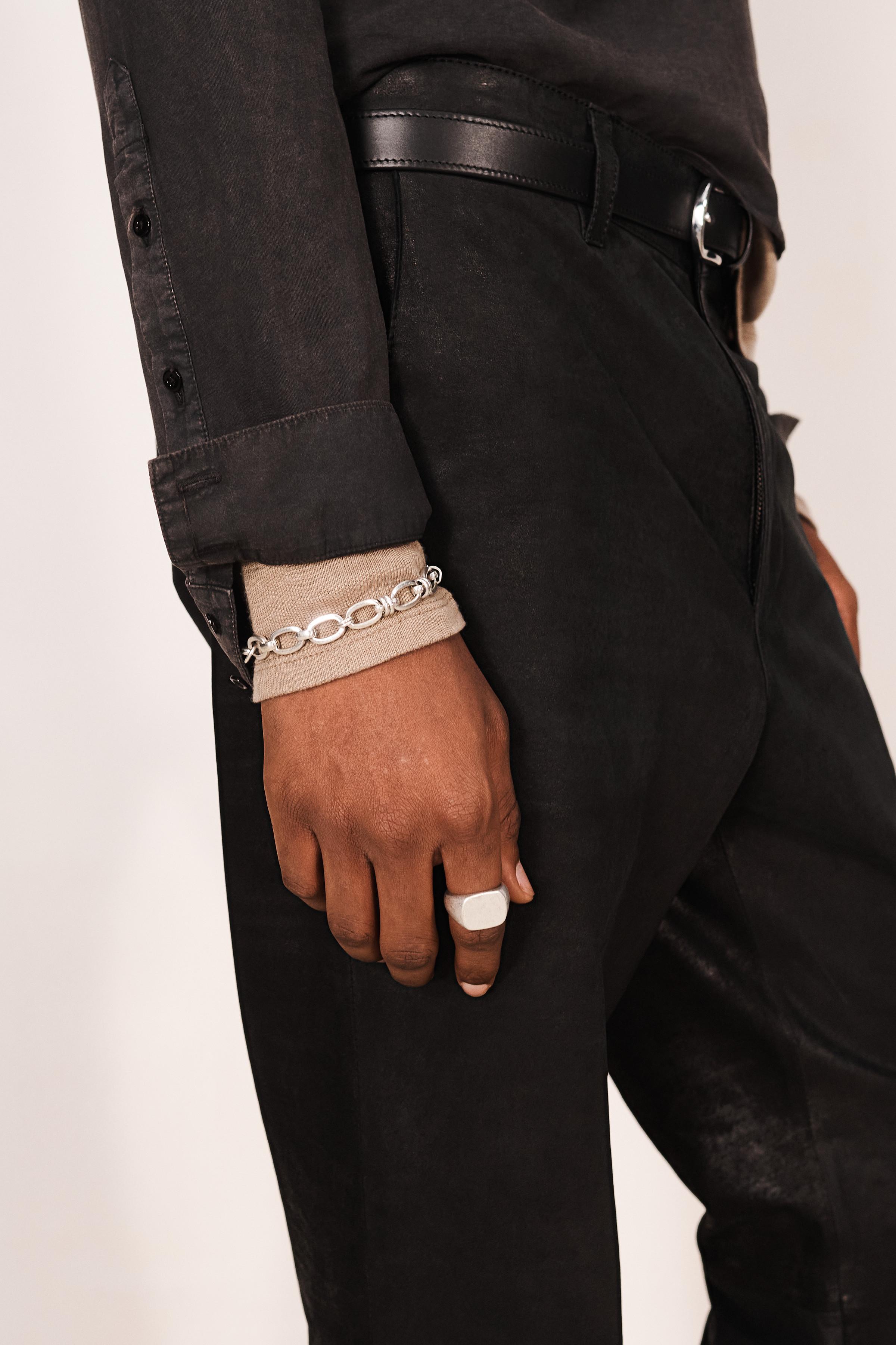PANTALON FLARE CROPPED FIT CUIR