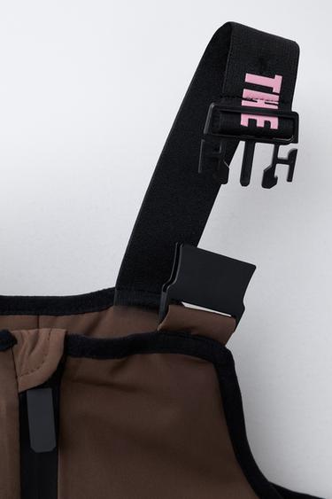 LONG WATERPROOF AND WINDPROOF BIB TROUSERS WITH POCKETS, RECCO® SYSTEM, SKI COLLECTION - Chocolate by Zara - Image 3