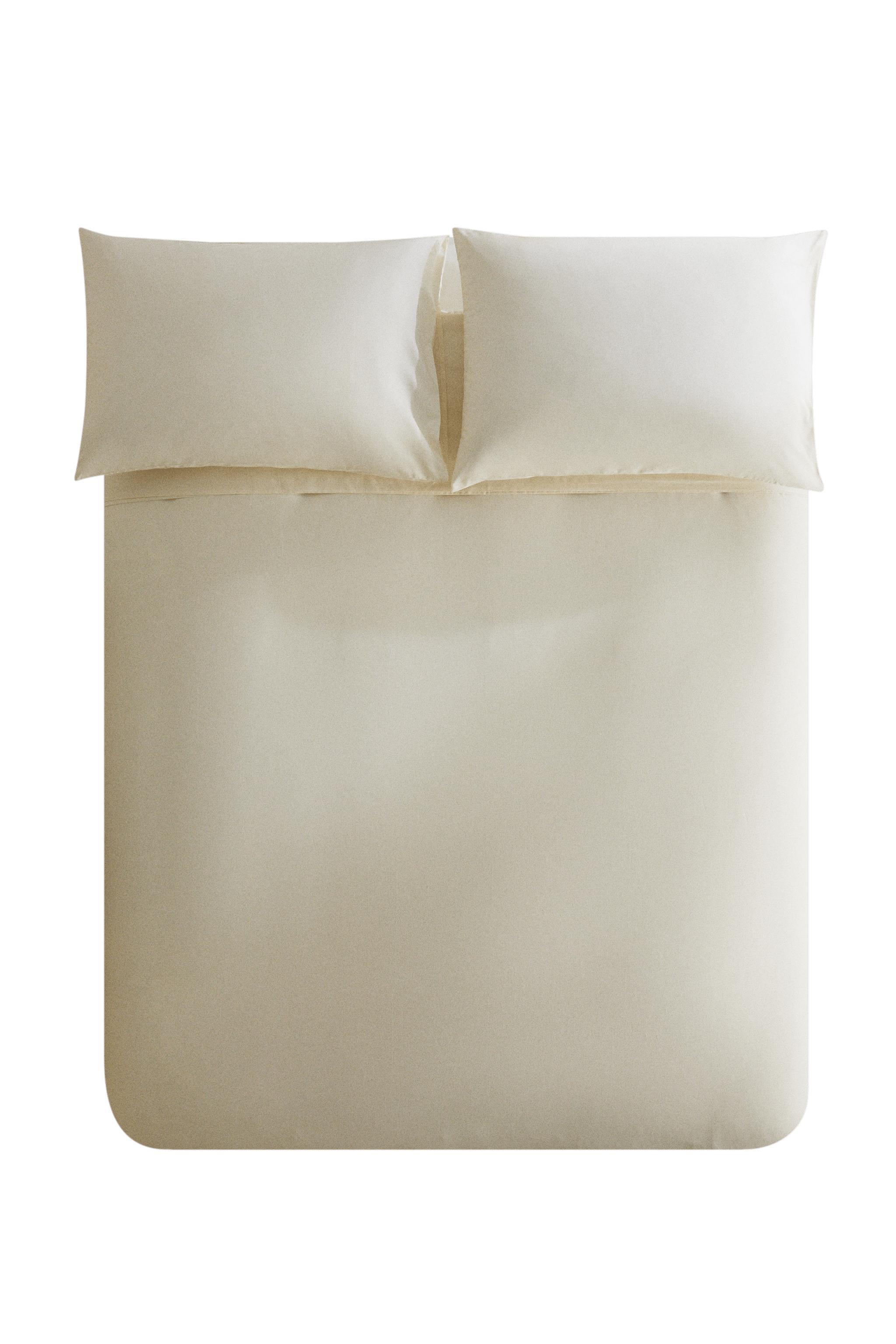 PERCALE COTTON DUVET COVER (200 THREAD COUNT) - White | ZARA