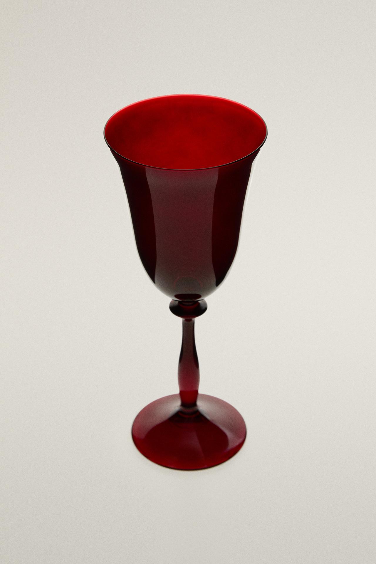 CHRISTMAS GLASS WINE GLASS — Red