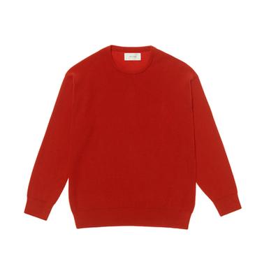 Zara TEXTURED COTTON SWEATER - Red