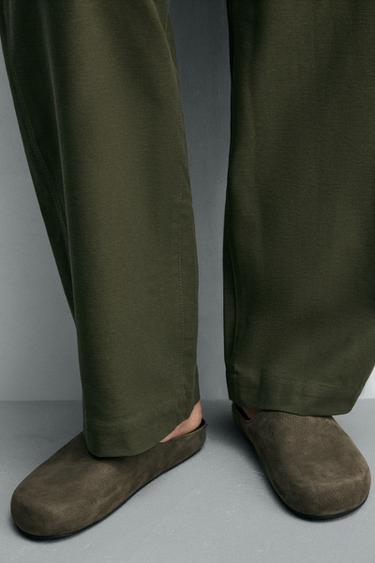 SABOTS EN CUIR - Vert de Zara - Image 2