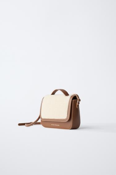 FAUX SHEARLING CROSSBODY BAG - Brown by Zara - Image 1