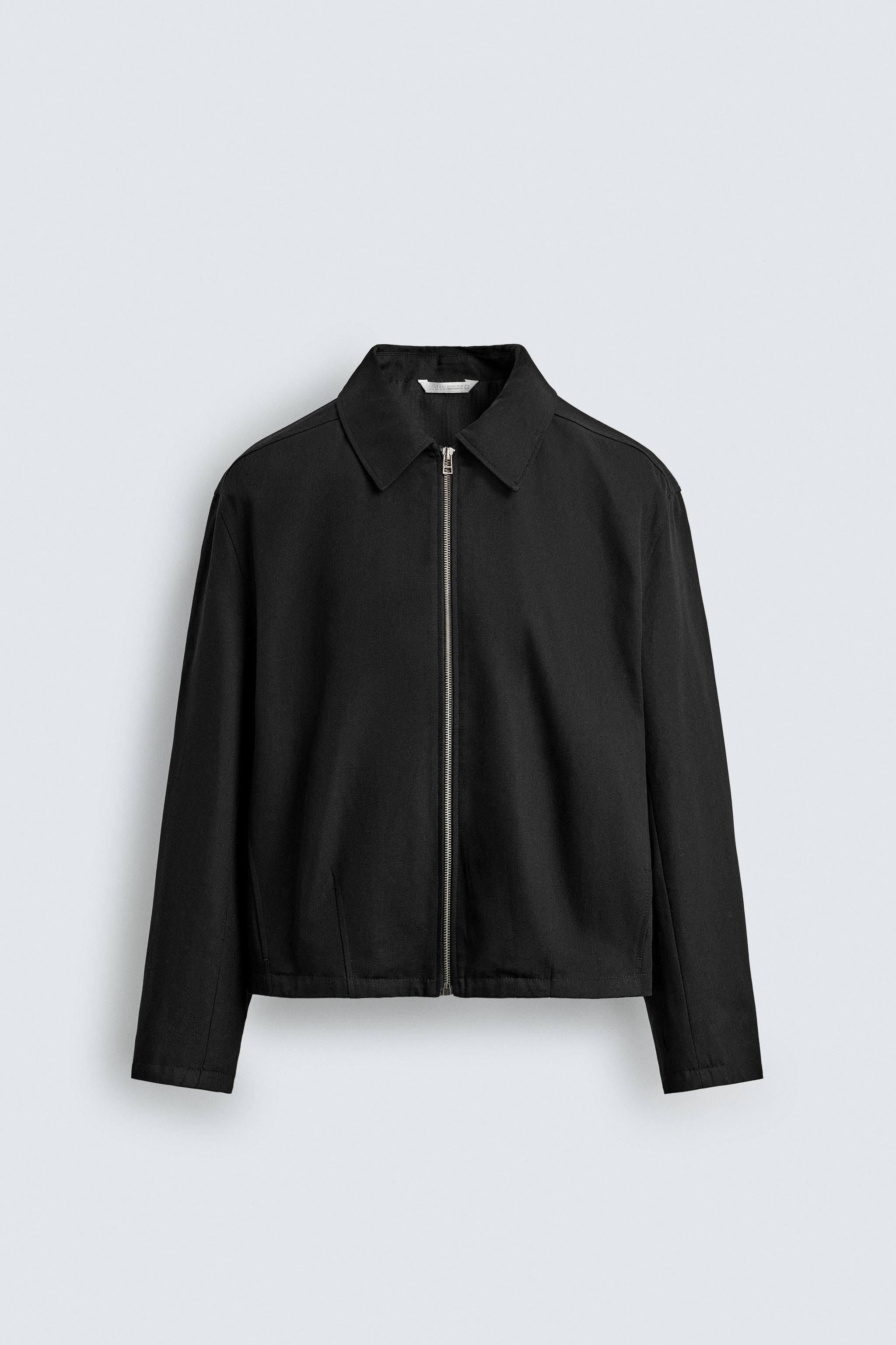 TEXTURED ZIP-UP JACKET - Black | ZARA India