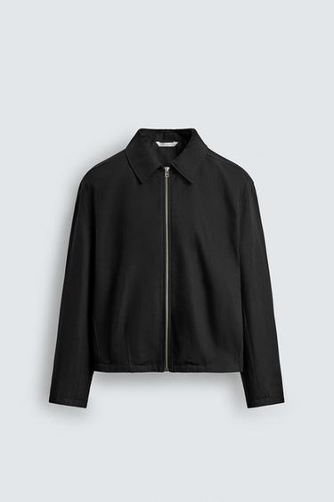BLOUSON STRUCTURÉ À ZIP - Noir de Zara - Image 5