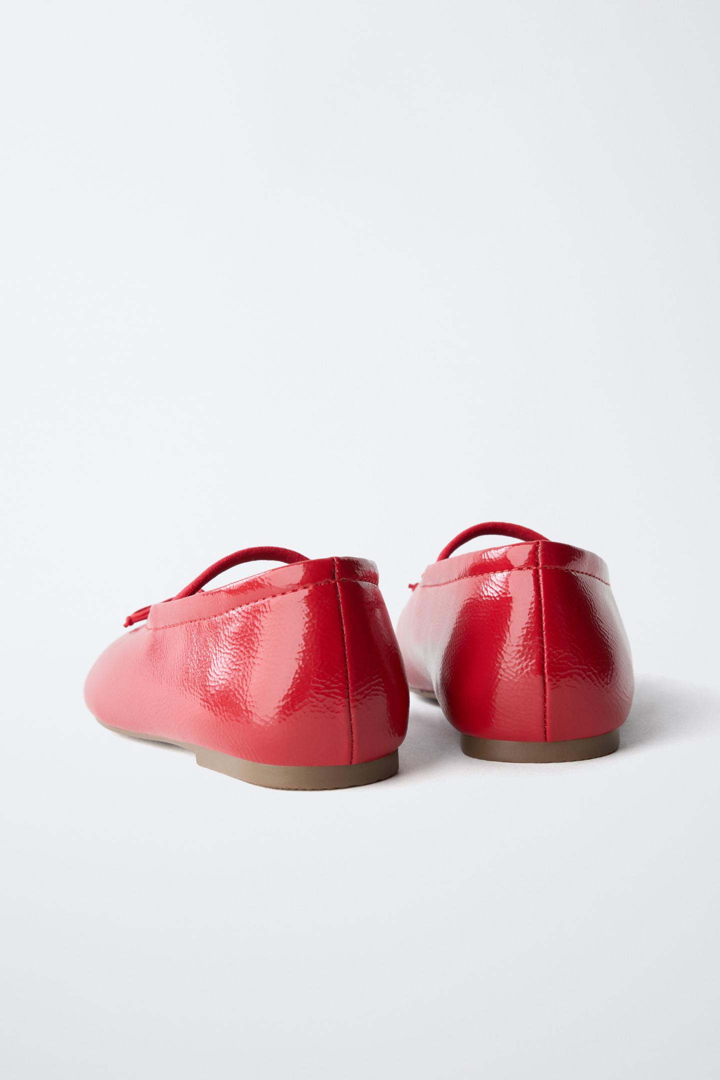 Детские балетки Zara Bow Ballerina Flats, цвет: Красный — фото 7