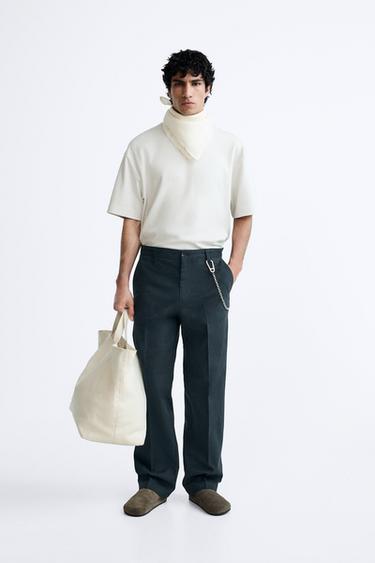 PANTALON CHINO STRAIGHT FIT - Bleu canard de Zara - Image 0