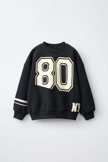 Zara NUMBER PRINT SWEATSHIRT - Anthracite grey
