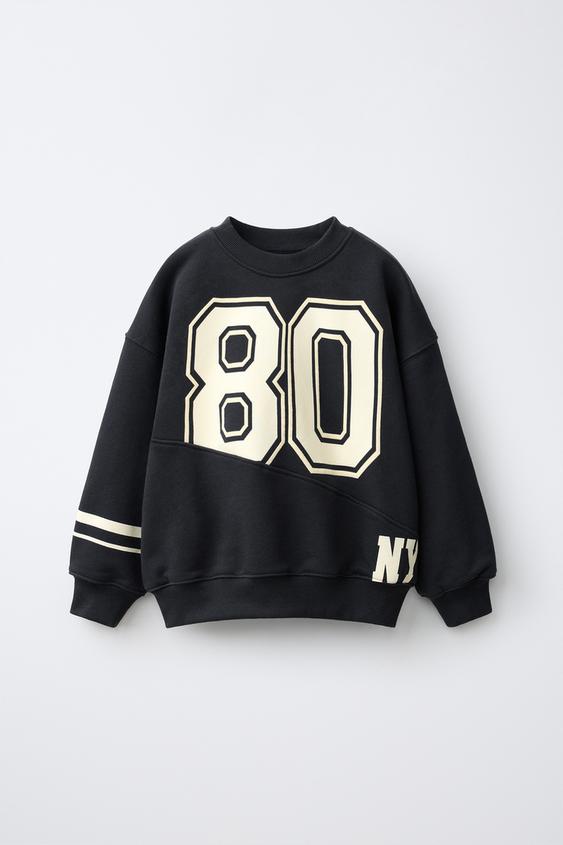 SUDADERA ESTAMPADO NÚMERO - Gris antracita de Zara - Imagen 0