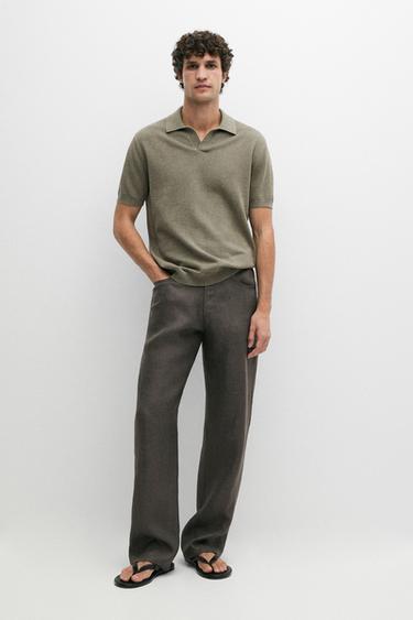 Jersey polo punto 100% algodón - Verde medio de Zara