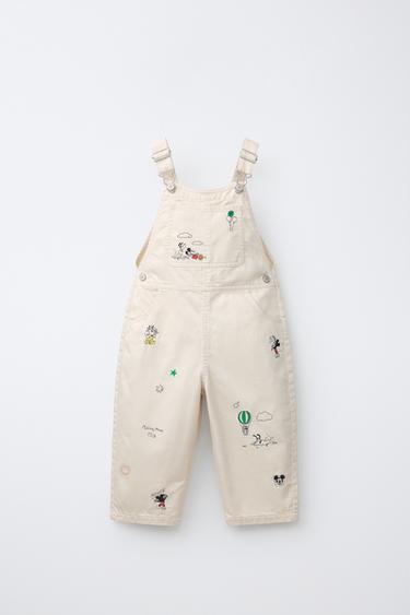 Zaras HÄNGSELBYXOR I TWILL MED BRODERI MUSSE PIGG © DISNEY - Naturfärg