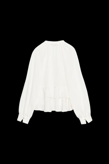 RUFFLED BLOUSE - Ecru by Zara