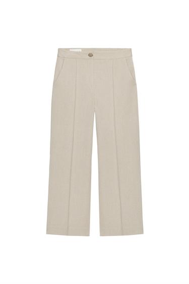 CULOTTE TROUSERS WITH SEAM DETAIL - Stone by Zara