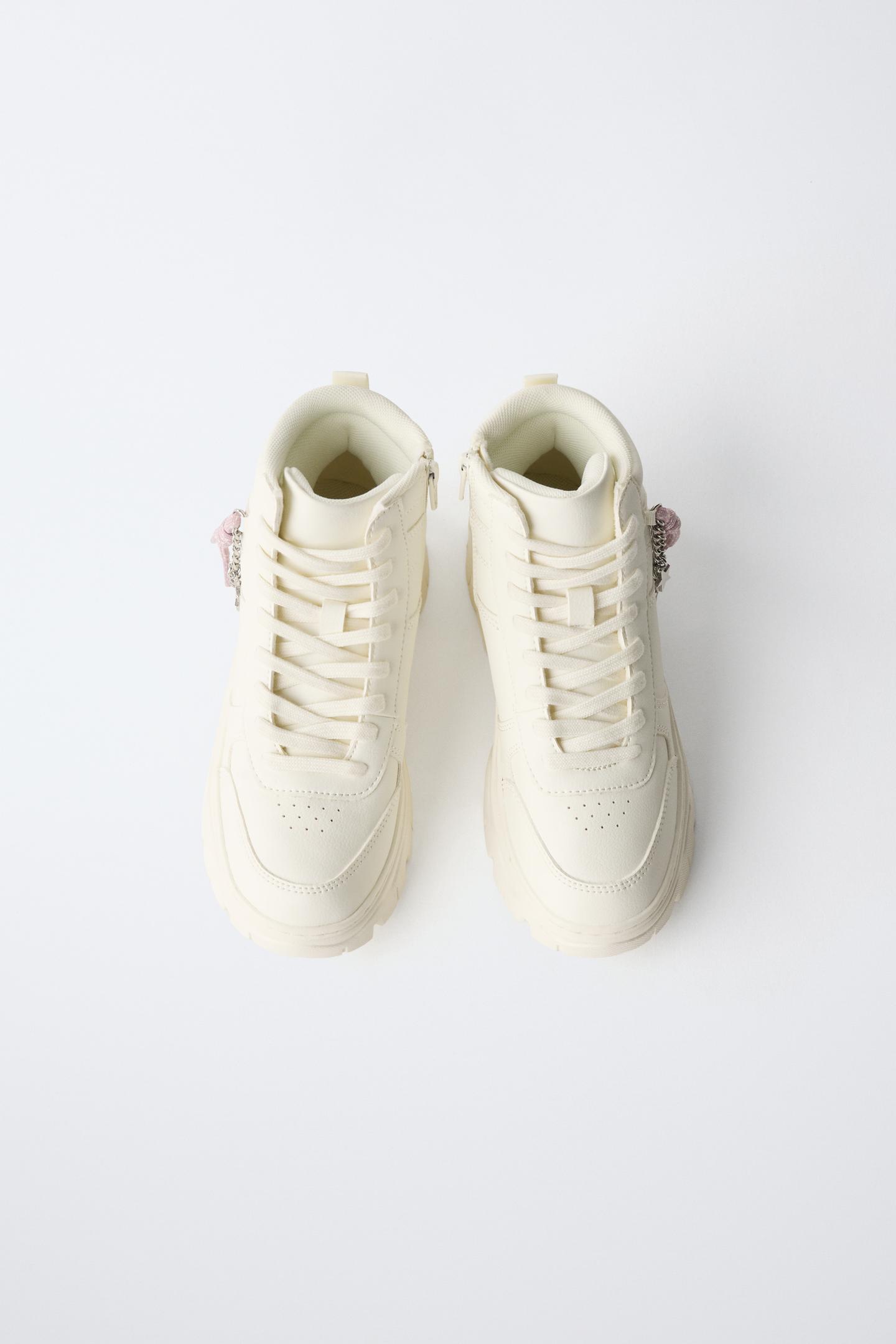 Детские кроссовки Zara Charm Sneaker, цвет: Молочный белый — фото 5