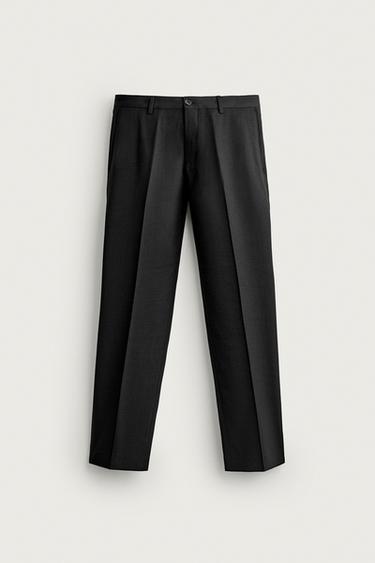 Zara 舒適西裝標準版長褲 - 煤灰色